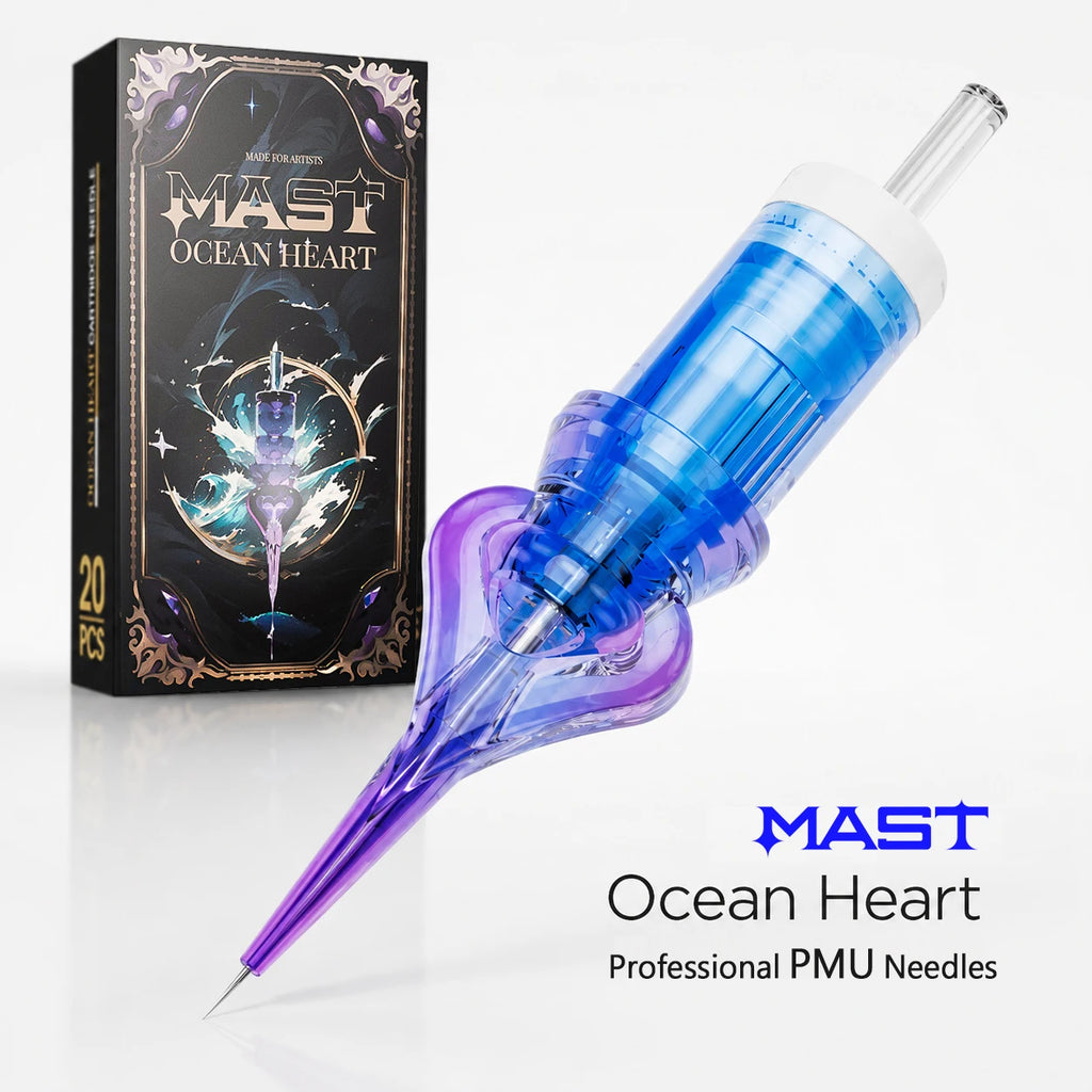 Mast Ocean Heart PMU Tattoo Cartridge Needles 1RL Disposable Permanent Makeup Lip Eyebrow Round Liner SMP Microblading Supplies