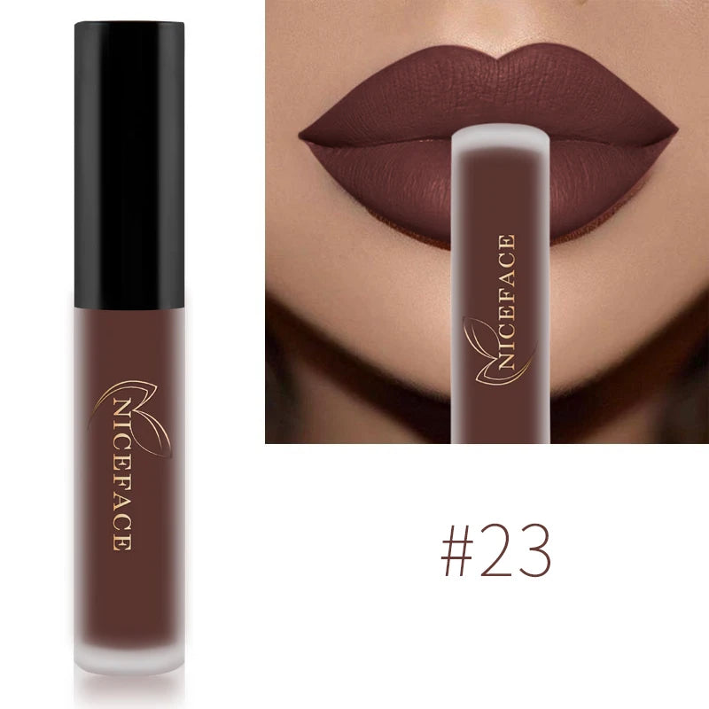 Nude Liquid Lipstick Ultra Matte Velvet Long Lasting Women Beauty Red Nonstick Cup Waterproof Purple Lip Gloss Lips Cosmetics