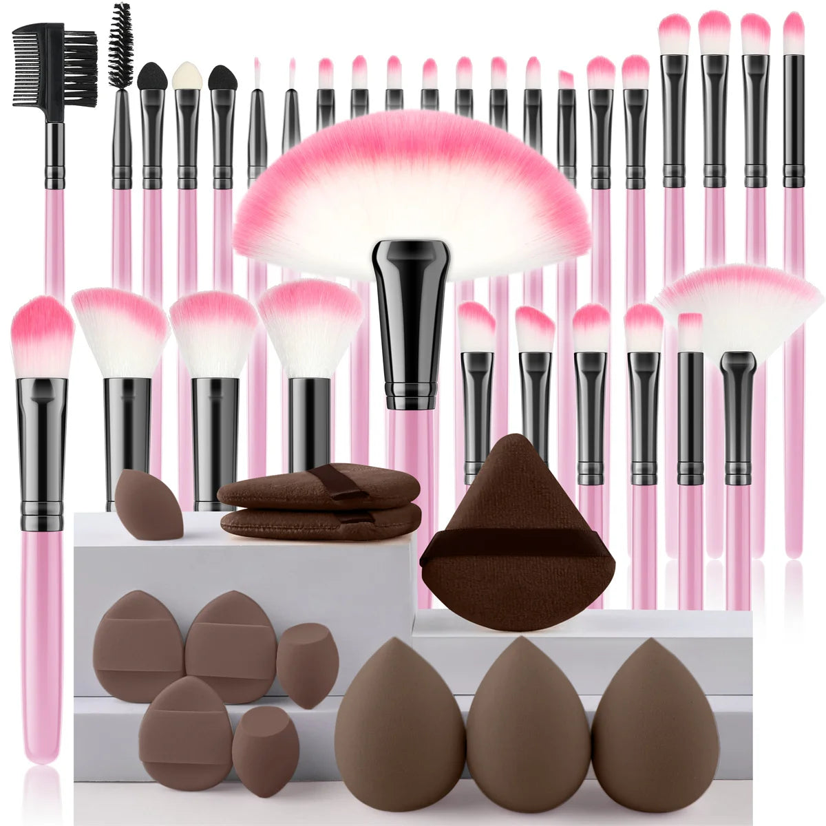 32Pc Makeup Brush Set Cosmetic Tools for Powder Eye Shadow Foundation Blush Blending Beauty Makeup Brush Kit for Makeup Starters