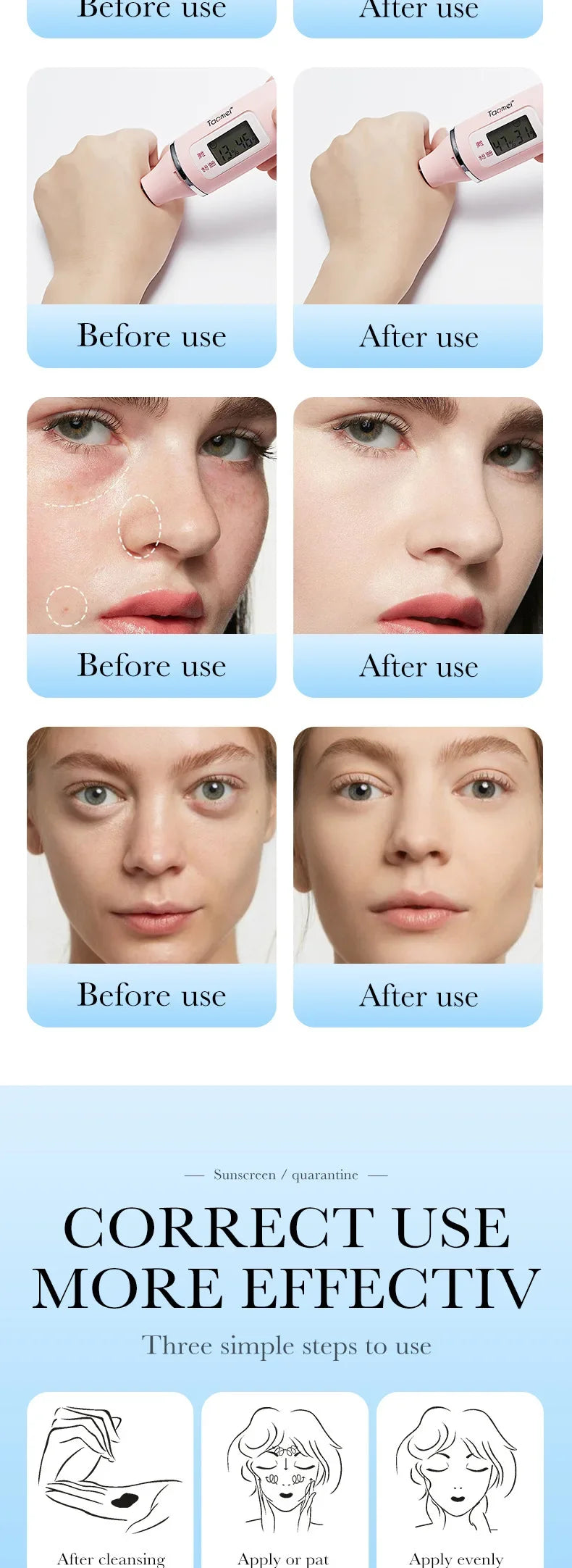 Face Makeup Primer Tri-color Cream Contour Color Isolation Waterproof Makeup Foundation Natural Makeup Base Cream 40g
