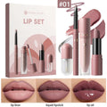 4pcs/10pcs/set Nude Lip Gloss Matte Velvet Lipstick Waterproof Long-lasting  Liquid Lipstick Women Moist Lip Tint