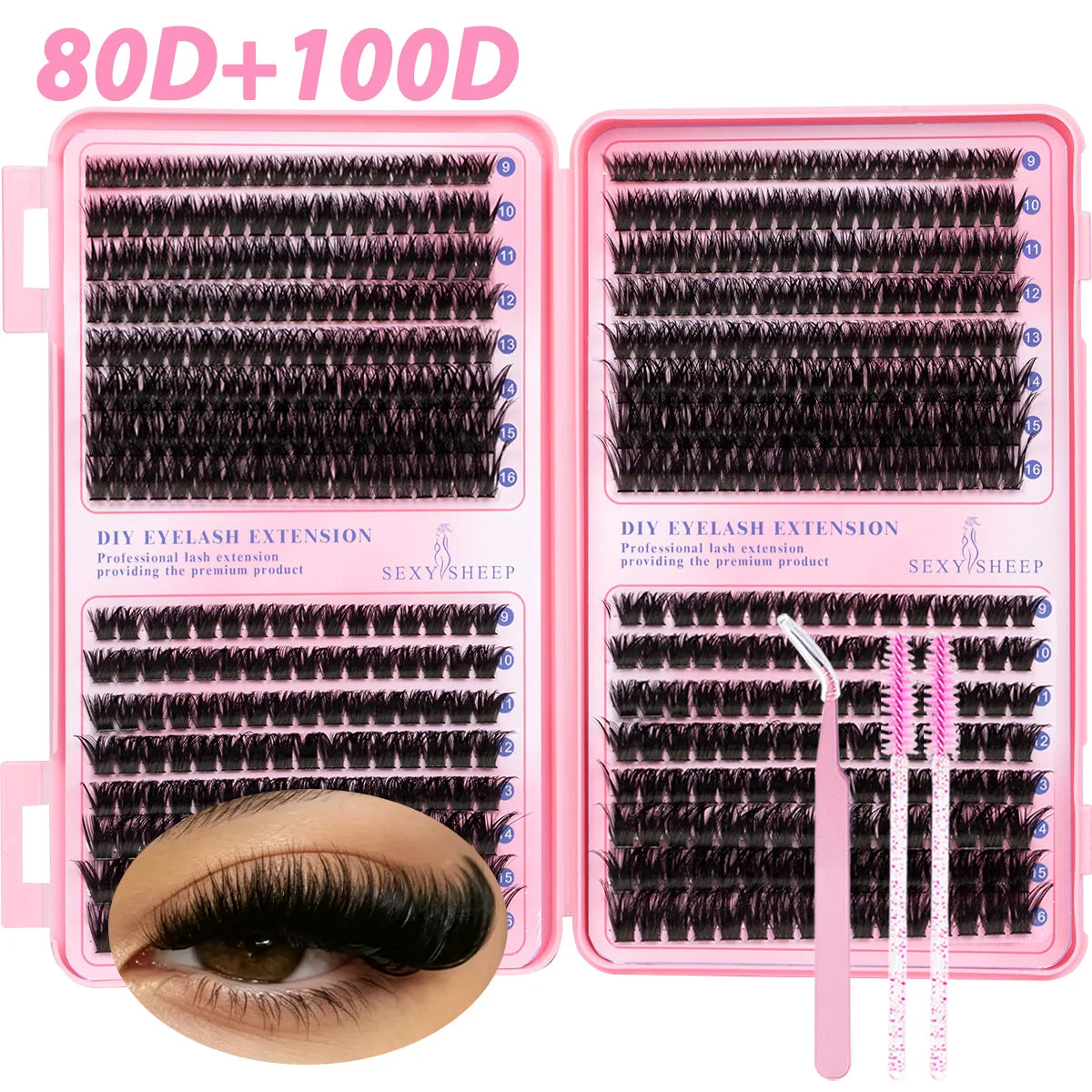 DIY Cluster Lashes Kit Individual Lashes 3D Faux Mink Lashes Wispy Eyelash Extension Soft Lashes Reuseable Makeup