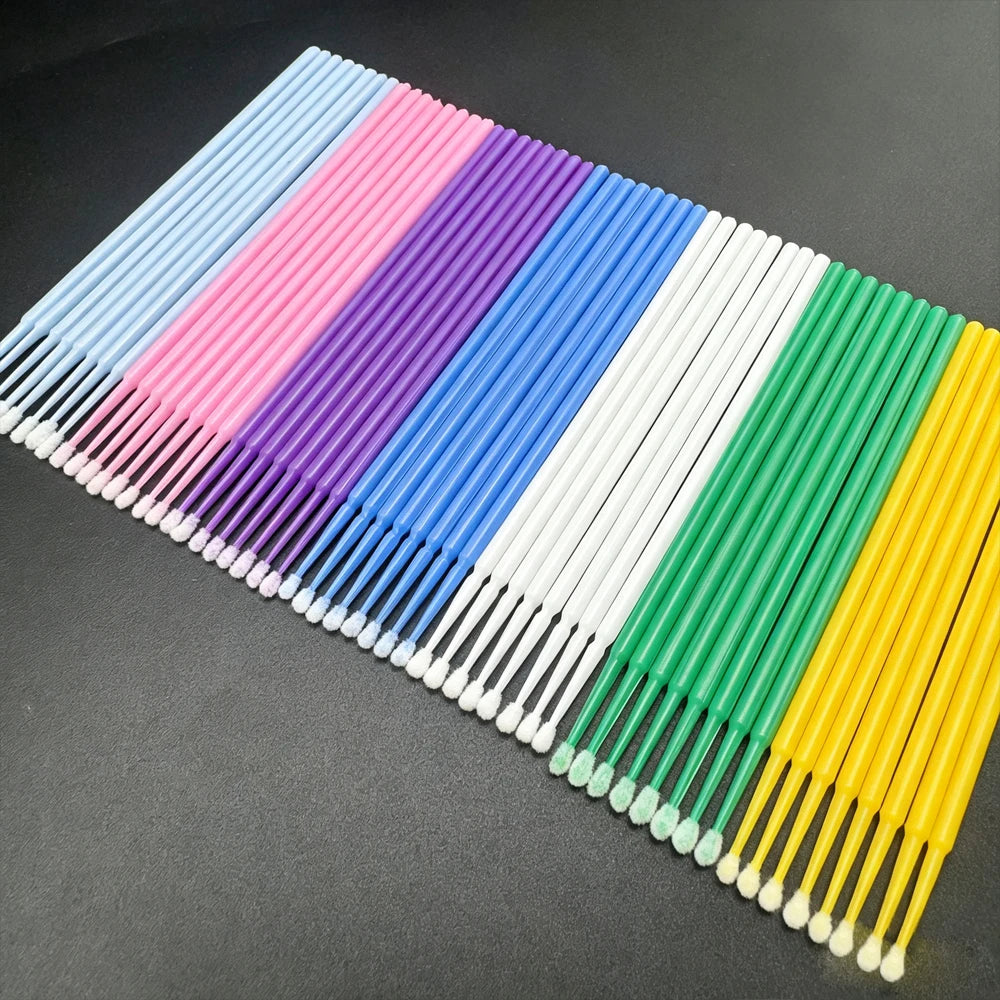 100Pcs Eyelash Cleaning Brush Lash Extension Micro Cotton Swab Individual Eyelashes Microbrush Beauty Makeup Clean Remover Tools