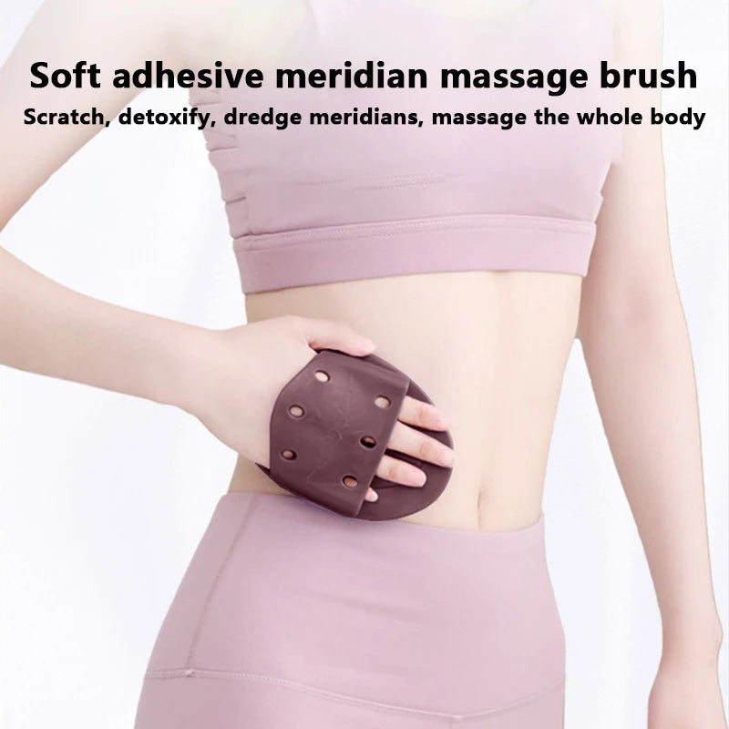 1x Meridian Slimming Brush Dredging Meridian Massage Five Elements Body Beauty Leg Universal Silicone Scraping Tool Health Care