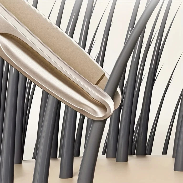Stainless Steel Eyebrow Clips for Precision Beard and Mustache Trimming - Gentle on Light Beige, Round Head Tweezers with Design