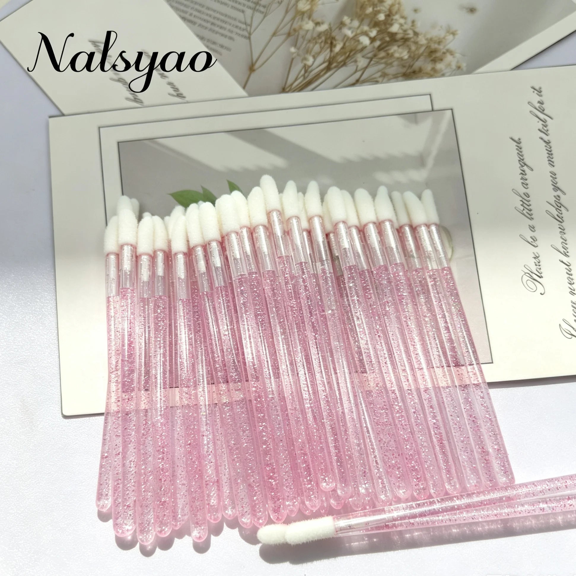 50Pcs Crystal Eyelashes Brushes Individual Lash Removing Cleaning Mascara Applicator Lip Brushes Makeup Eyelash Extension Tools