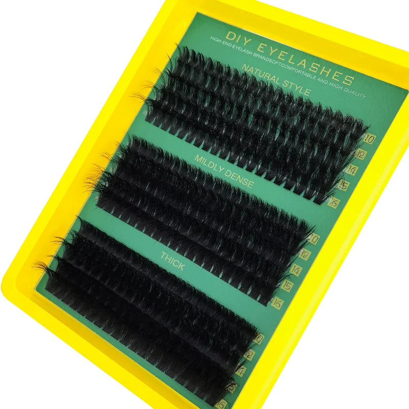 60D80D100D Thick False Eyelashes with Mixed Length, D Curl Cat-Eye Style for a Fluffy And Dramatic Look Suitable for Beginners