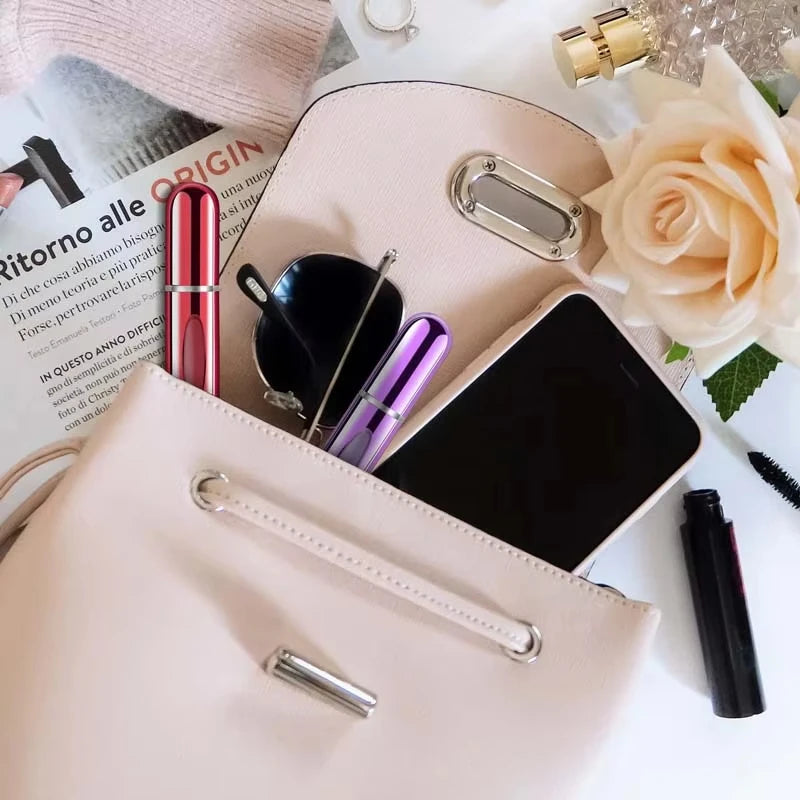 5ml Portable Refillable Spray Bottle Plastic liner Perfume Atomizer Mini Sample Bottle For Cosmetics Travel Empty Container