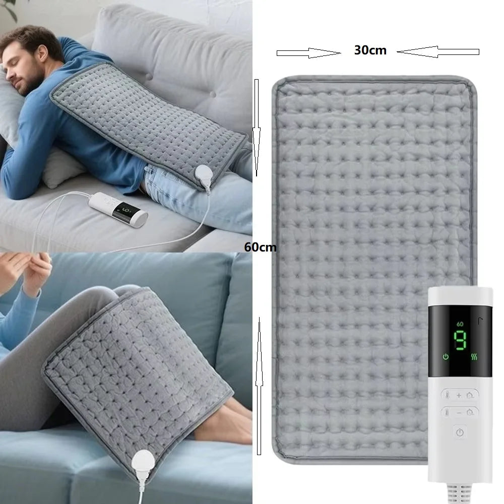 Electric Heating Massage Pad, 9 Heat Levels, Constant Temperature, 4 Modes & Timer Function, Body Warming Heating Pad for Legs,