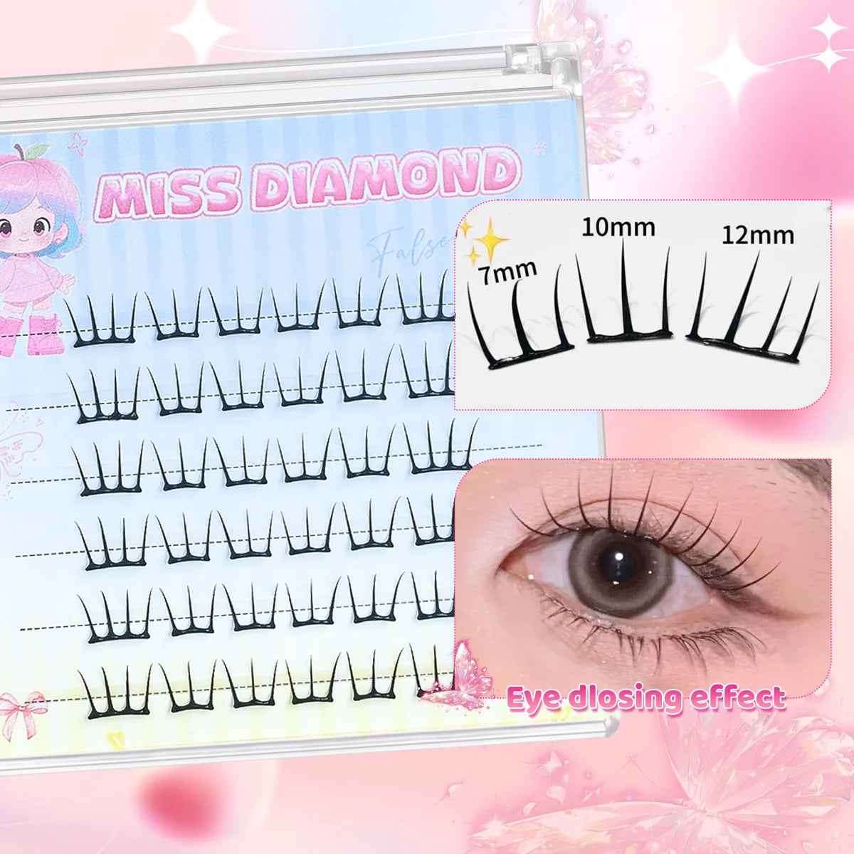 Glue-free Lashes Cluster Ultra-thin Sheet Series False Eyelashes Zero Touch Feeling· Liquid Bond Eyelashes Segmented Lashes