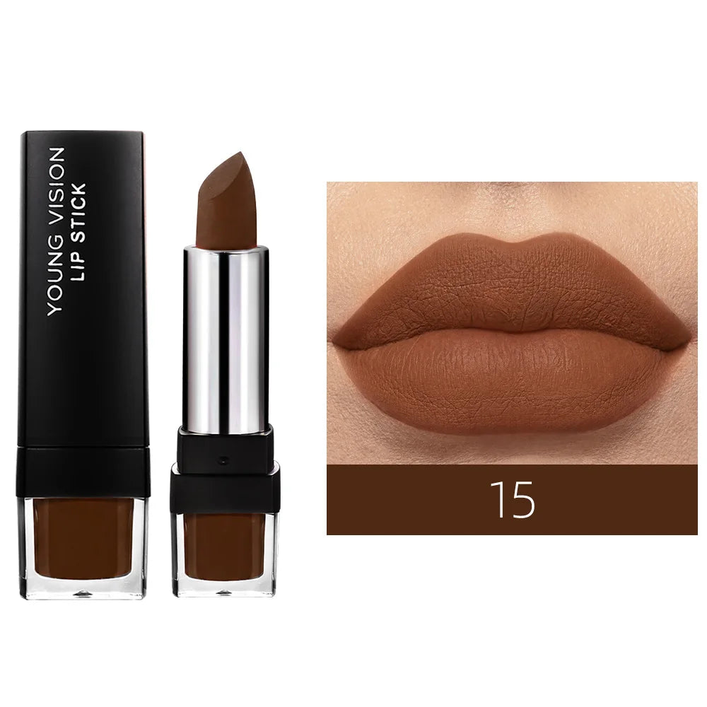 12-Color Matte Lipstick , Non-Fading, Non-Stick Cup Long-Lasting Velvet Finish, Smooth Matte Lip Color Waterproof Smudge-proof