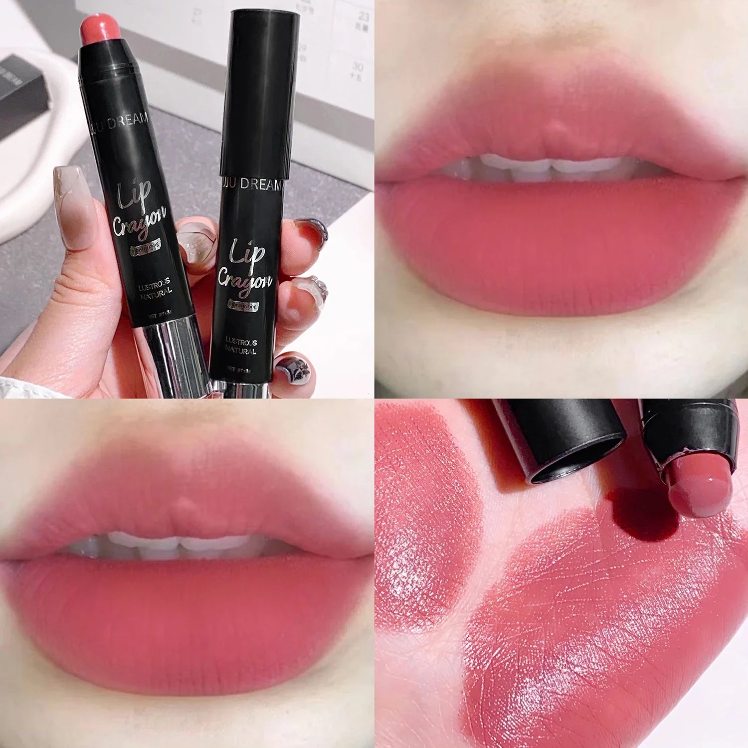 Matte 4-Color Lipstick Pen, Waterproof Long-Lasting, Easy Apply, Non-Fading, Multi-Look Lip Makeup, Unisex, Safe & Certified