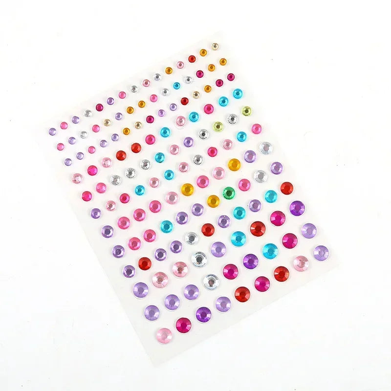 Rhinestone Acrylic Face Decoration Sticker Party Eyes Makeup Crystal Self-adhesive DIY Sticker Girls Face Diamond Tattoo Sticker