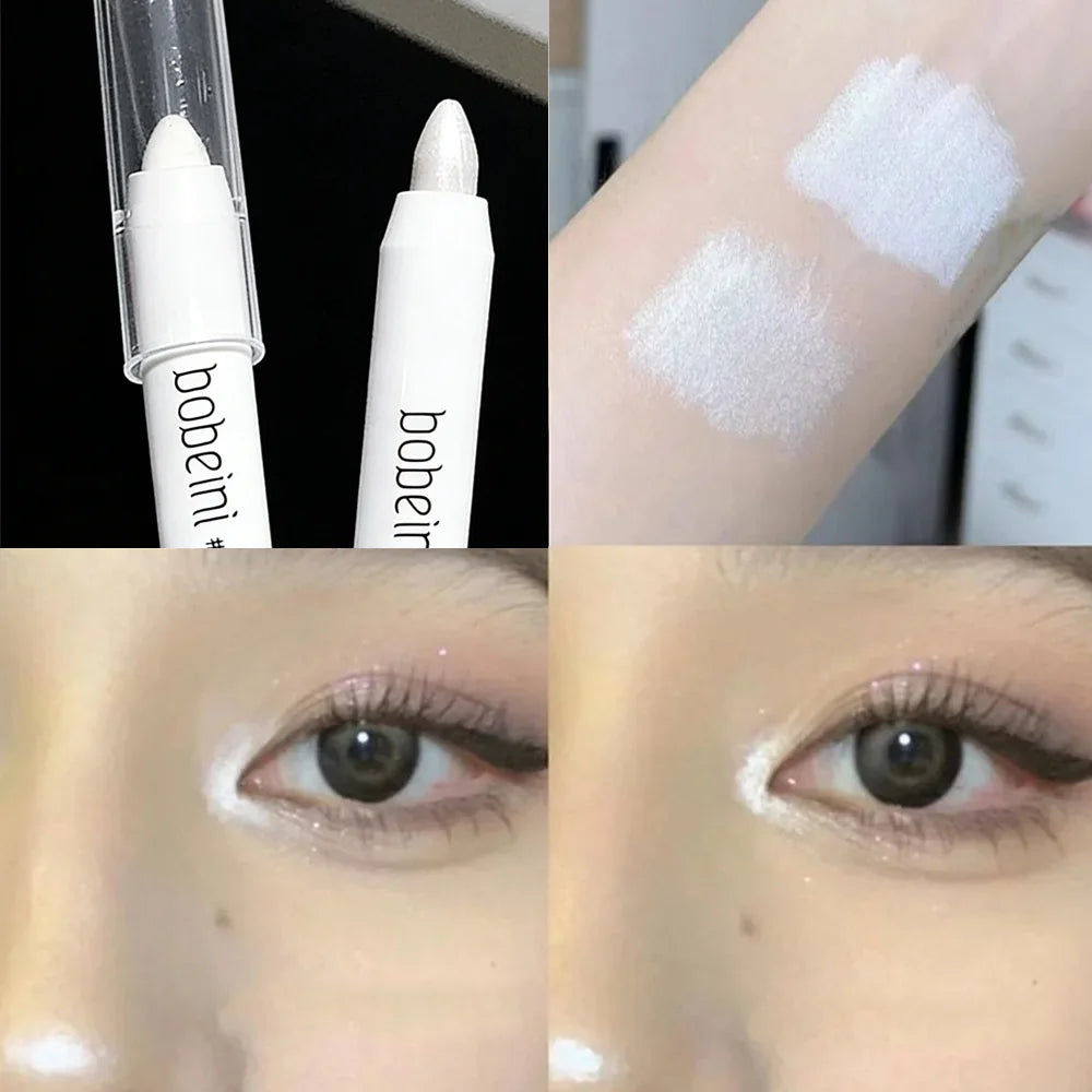 1pc Shimmering Highlight Stick, Glitter White Eyeshadow Pencil for Bright Eyes, Dazzling Effect Makeup Highlighter