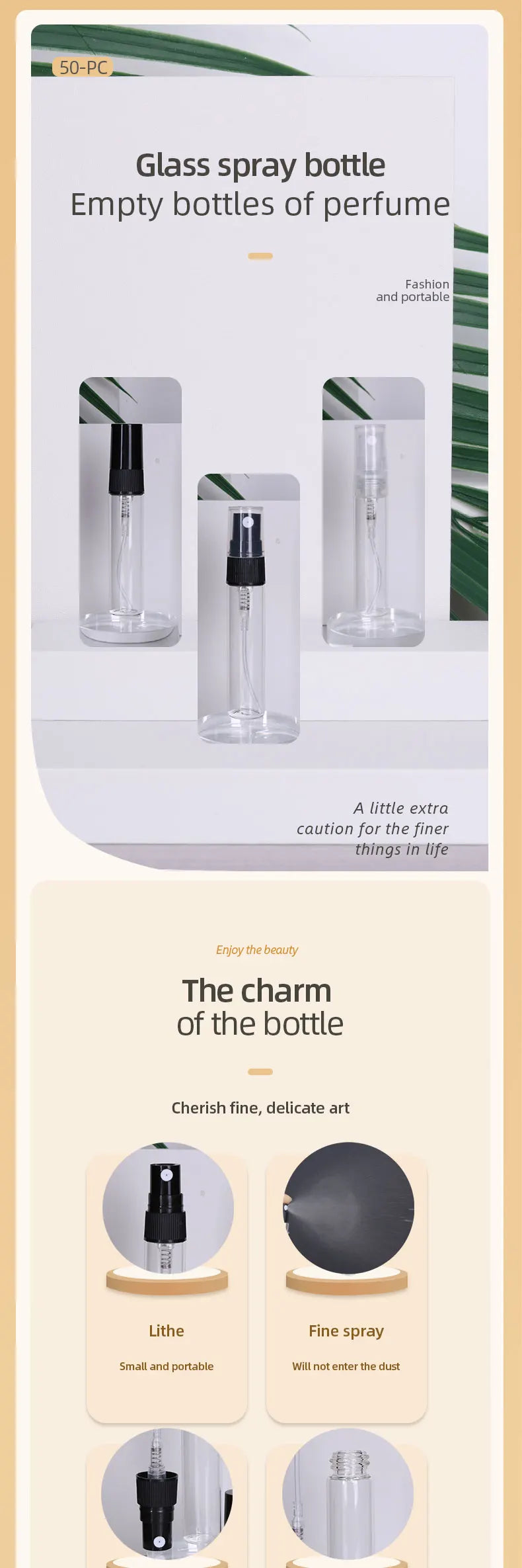 Special sale 50/piece 5ml transparent high quality glass perfume bottle spray bottle mini portable travel sub-bottle