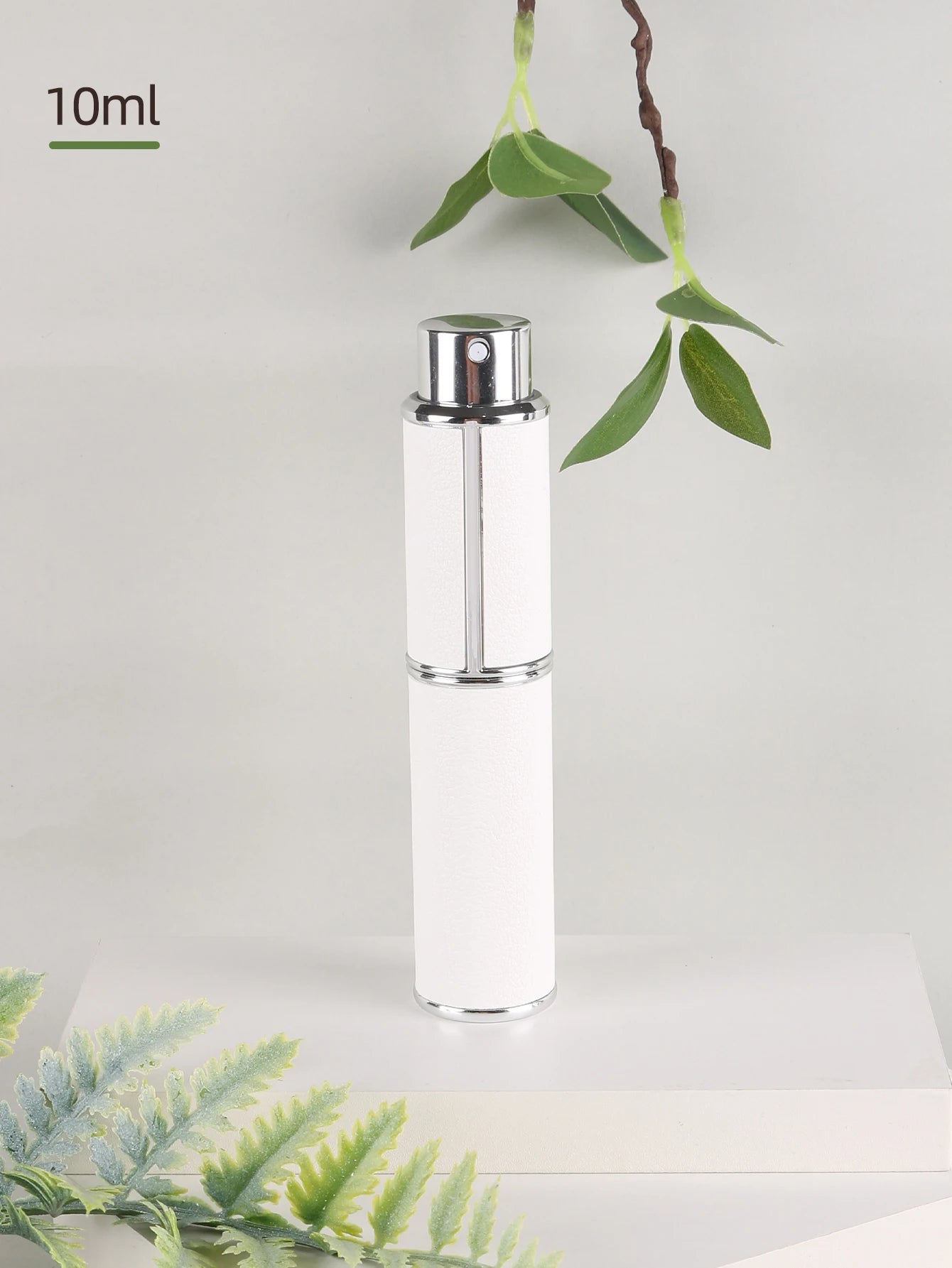 10ml rotary leather perfume bottle, empty refillable travel container, empty cologne bottle, portable spray bottle, pocket size
