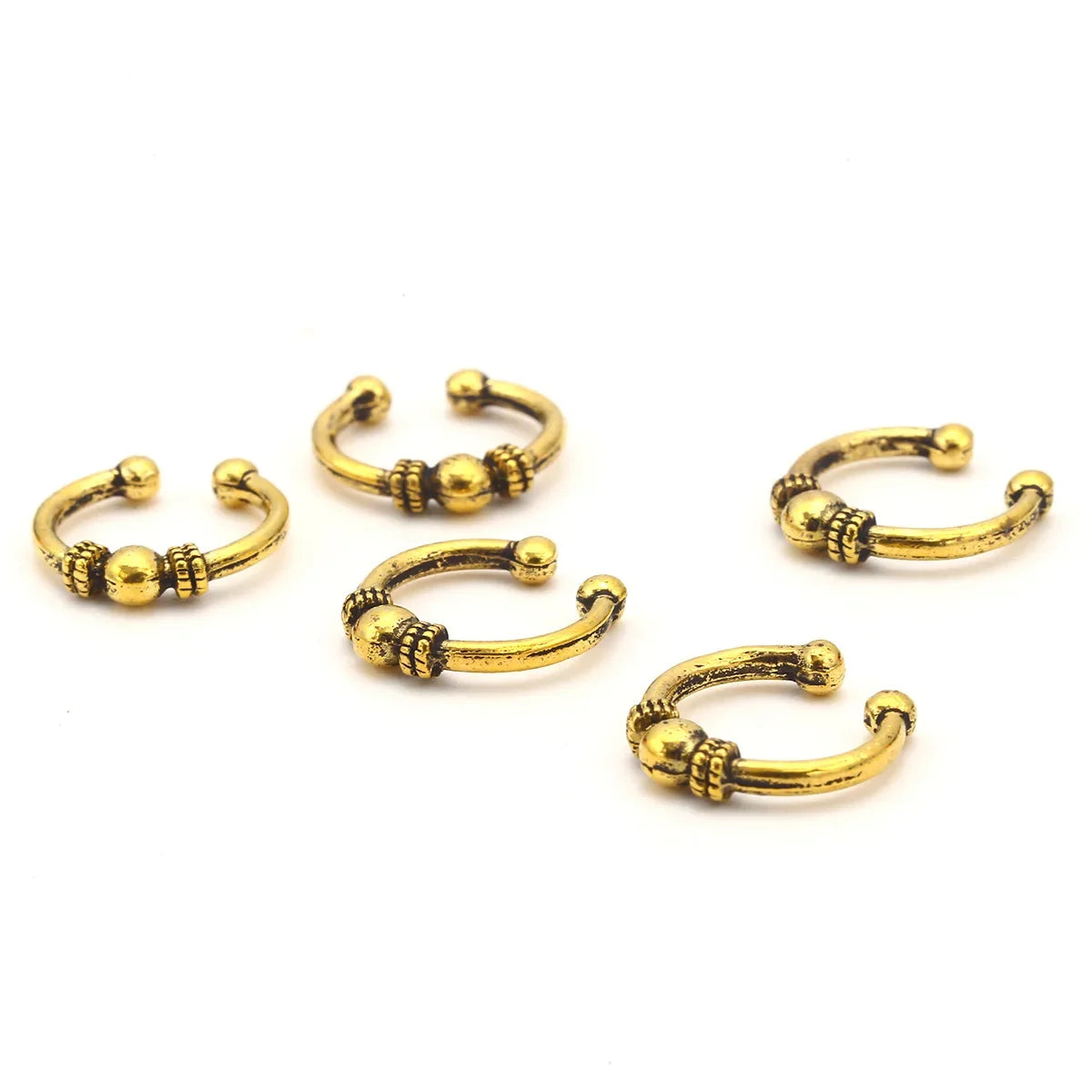 5-8Pcs Metal Hollow Out Hair Ring Accessories,Beads Hair Braid Rings Clips Dread Locks Hair Braiding Metal Cuffs Decoration Gold
