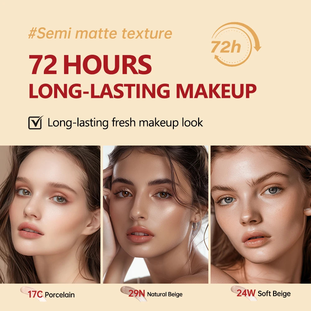 Sunscreen Cushion Foundation Fit Cushion Foundation Full Coverage Waterproof Long-lasting Concealer Long-lasting Makeup