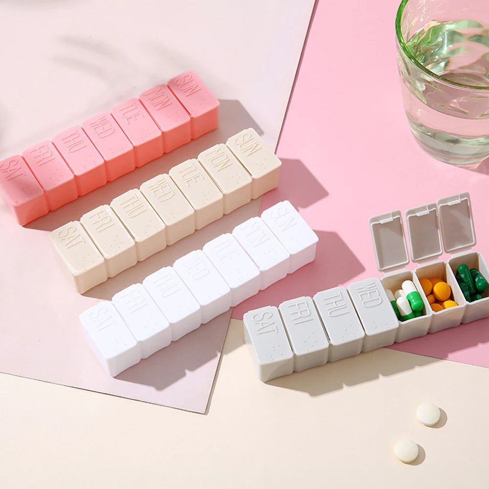 Weekly Pill Organizer Travel Daily Pill Box Medicine Organizer 7 Day for Fish Oil, Calcium Tablets Supplements & Other Vitamin
