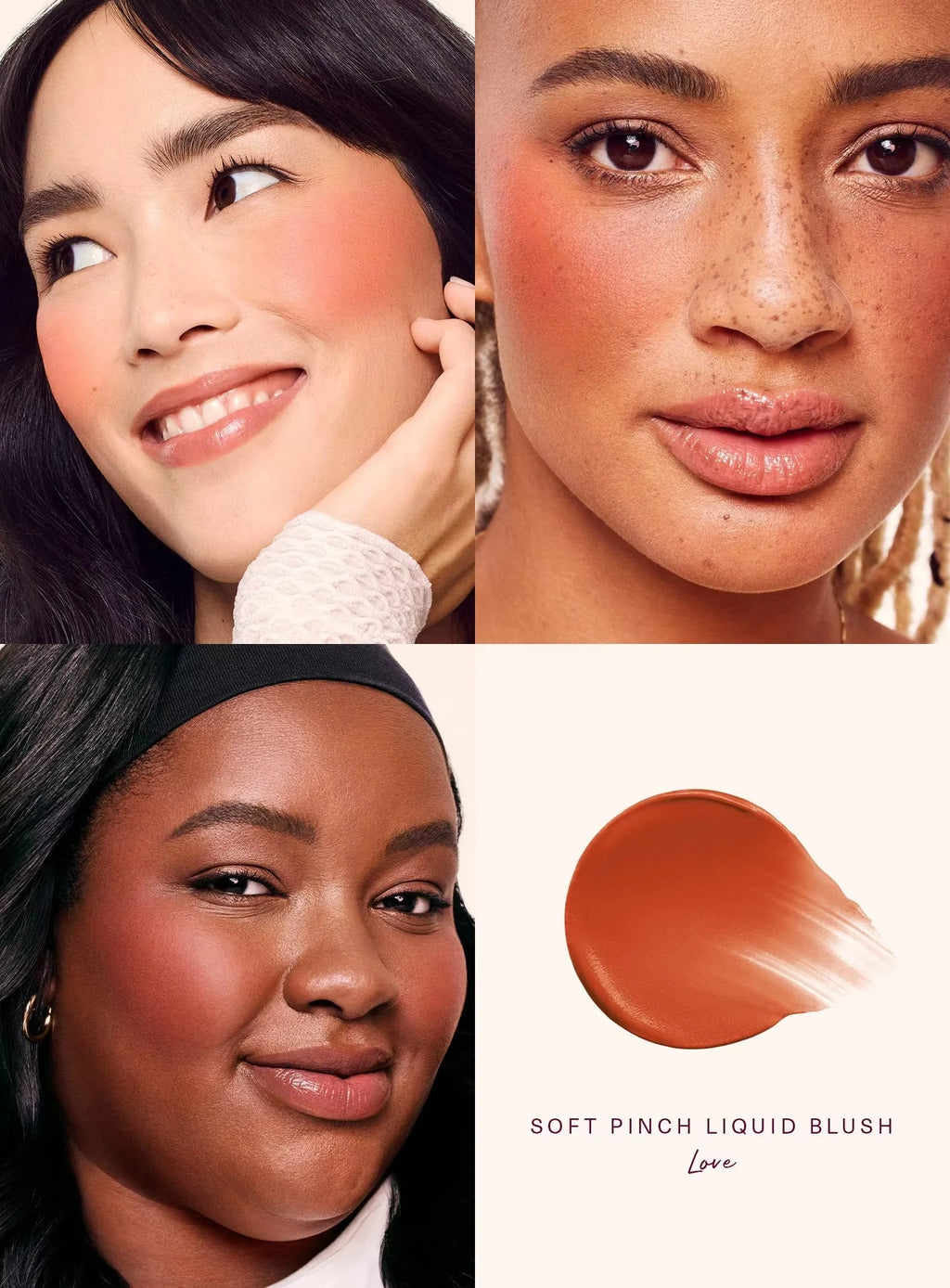 Rare Beauty Soft Pinch Liquid Blush Silky and Glides On Smoothly Long Lasting Plump Makeup Hope Love Virtue Happy Wonder Worth