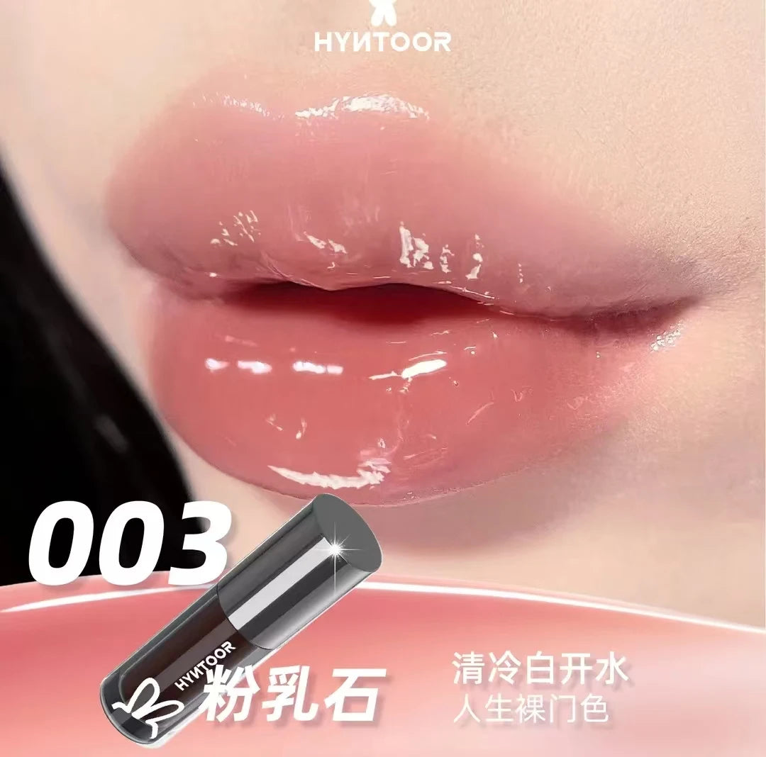 HYNTOOR Goth Lip Gloss Mirror Moist Nude Grey Black Silvery Fine Flash Low Saturation Lip Glaze Lasting Halloween Lip Makeup