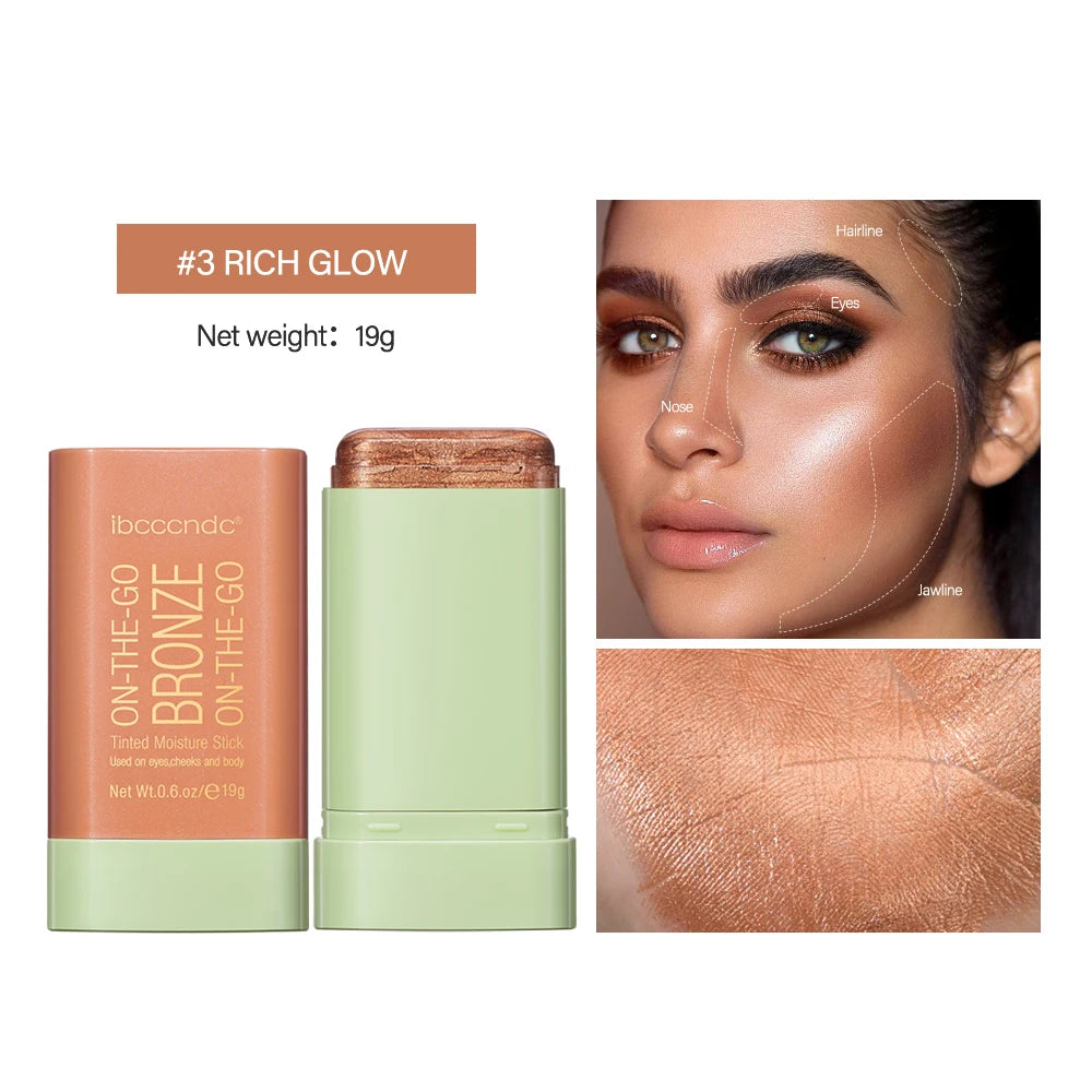 Multi-function Blush Stick Face Makeup Waterproof Easy Color Rouge Blusher Cream Contour Rendering Brightening Contour Makeup