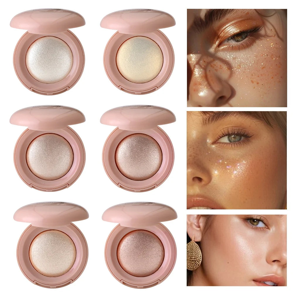 Long-lasting Waterproof Fine Shimmer Highlighter, Natural Glossy Effect, Brighten the Contour and Modify the Face
