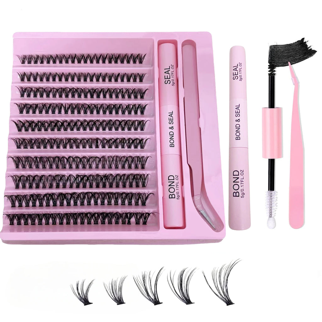 200 Pieces of Single Cluster False Eyelash Set, Faux Mink Fur Eyelashes, Fluffy and Natural, Mixed Length 10-16mm