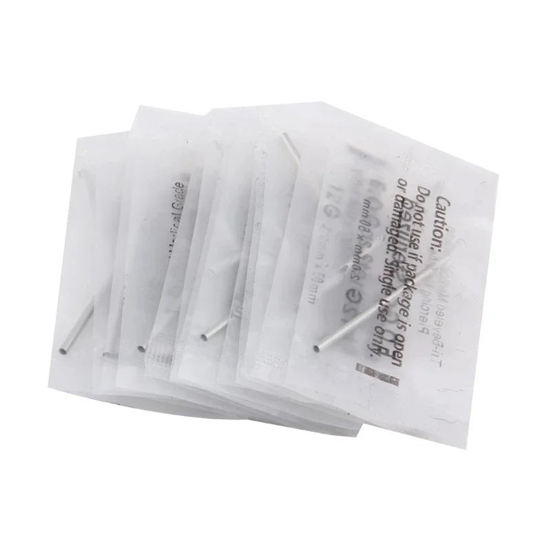 100PCS/Box Disposable 316 Steel Piercing Puncture Needles For Navel Nipple Ear Nose Lips Tattoo Supplies Kit Body Piercing Jewel