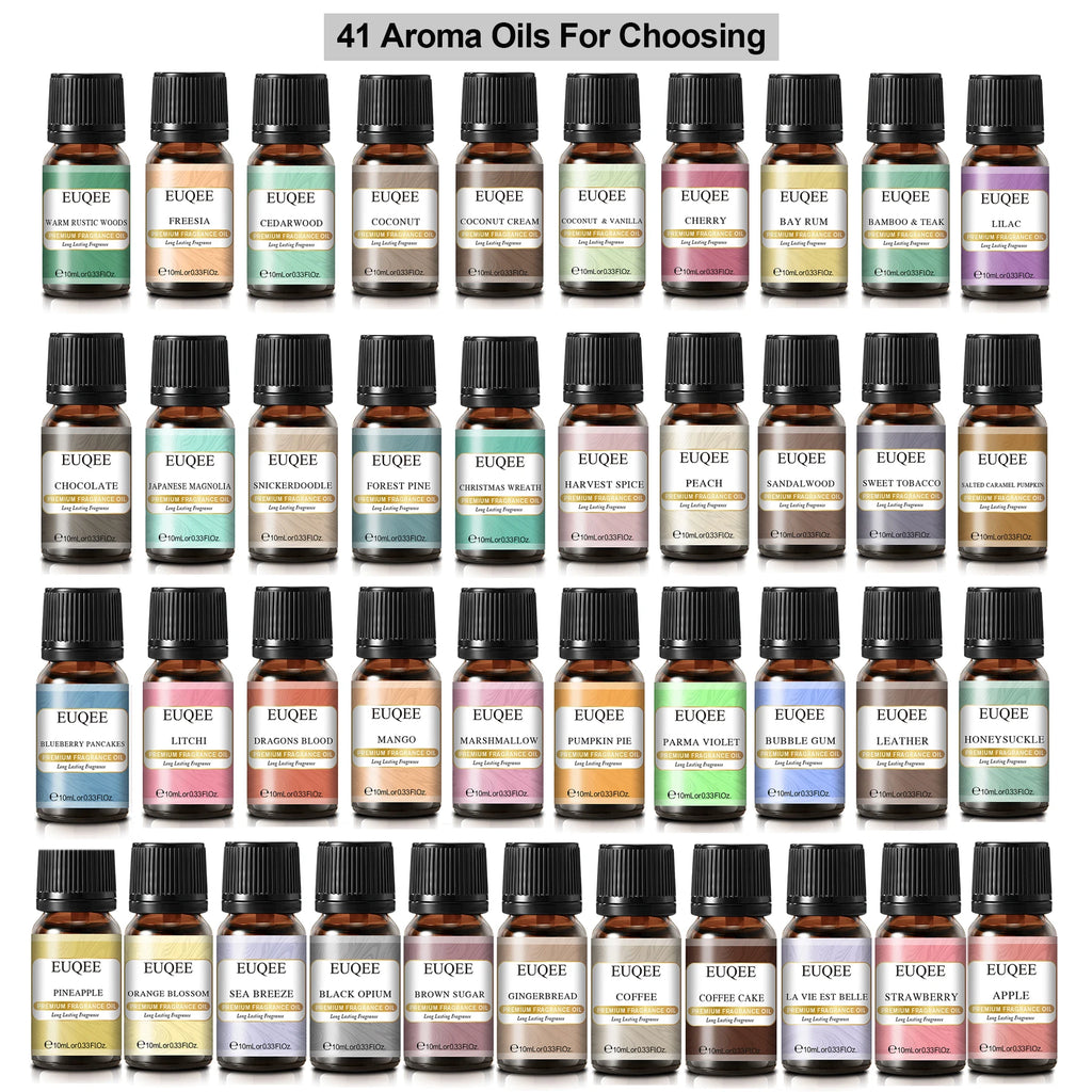 EUQEE 10ML Coconut & Vanilla Bubble Gum Fragrance Oil Coffee Pumpkin Pie Cedarwood Premium Aroma Oils For Making Candle,DIY Soap