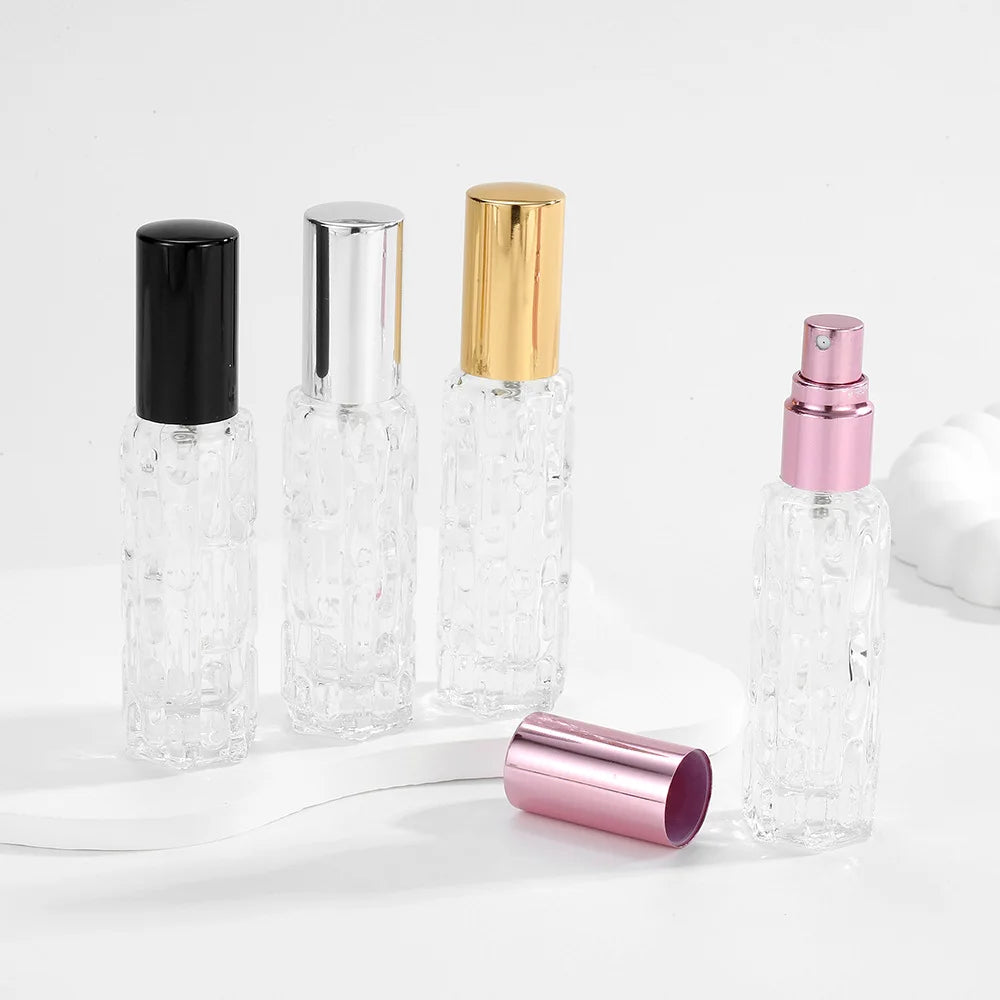 1/3/6pcs+4 accessories 10ml travel mini perfume atomizer container with 3 spray bottles, 2 funnels, 2 dispenser diviners