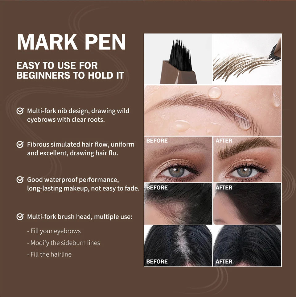 Waterproof Hairline & Root Concealer Pen – Instant Grey Coverage with Easy Blend Powder Stick for Normal Hair