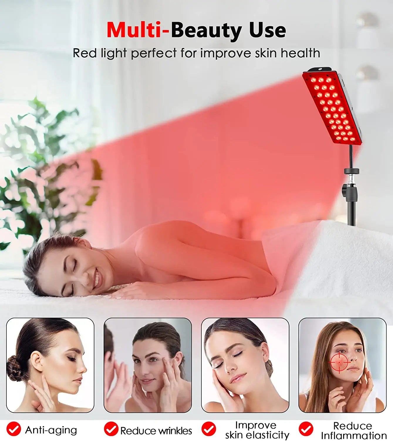 LED Red Light Healthcare Lamp For Full Body Face Near Infrared Light sauna for Joint Muscle Relieve Beauty Health Gadget