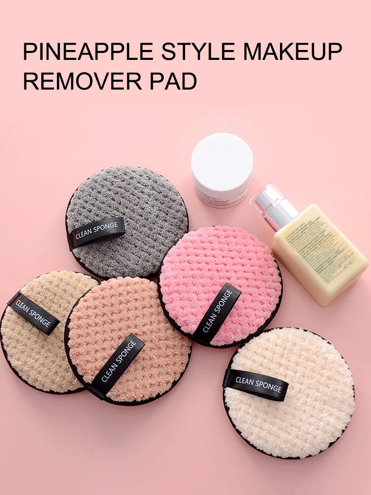 4PCS Makeup Remover Microfiber Cotton Pad Cosmetics Washable Makeup Towel Cleaning Sponge Skin Care Tool Makeup Remover and Faci