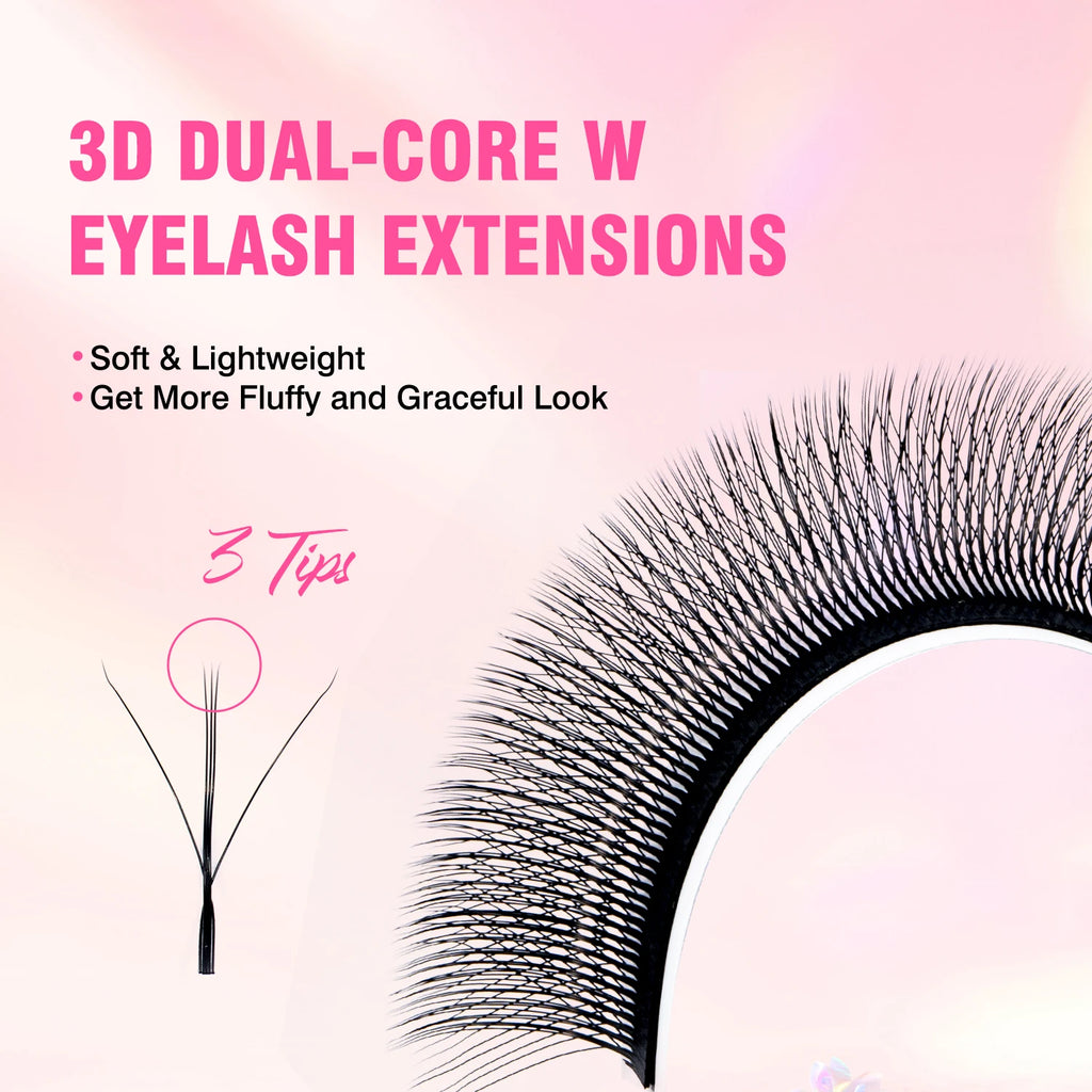 TDANCE 3D 4D 5D 6D Premade Fans Eyelash Extension W Style Faux Mink Natural Soft Bloom Lash Automatic Flowering Volume Eyelashes