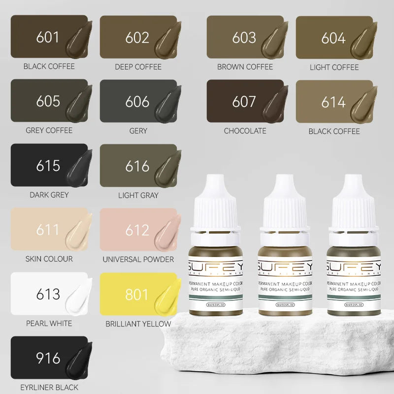 33 Colors Permanent Makeup Pigment Lip Tattoo Inks Vegan Eyebrows Microblading Pigments 8ml Body Art Ink for PMU Artists