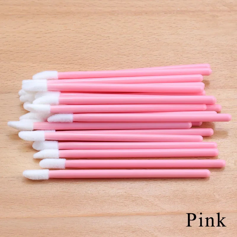 50Pcs Crystal Eyelashes Brushes Individual Lash Removing Cleaning Mascara Applicator Lip Brushes Makeup Eyelash Extension Tools