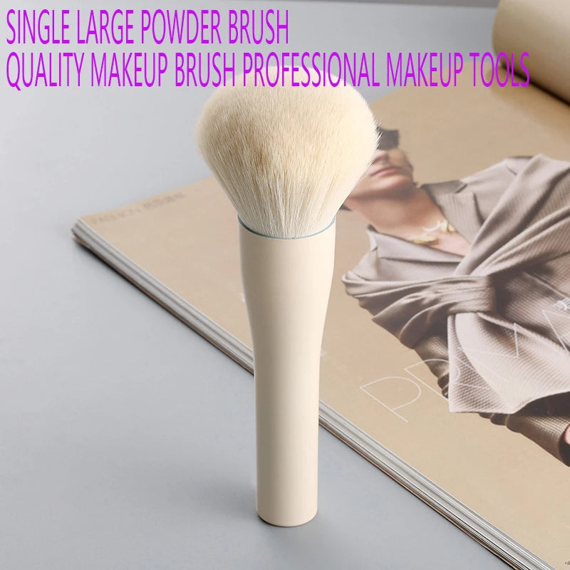 Single Large Powder Brush Professional Soft Synthetic Bristles Gentle For All Skin Types Ideal For Setting Powder Daily Makeup