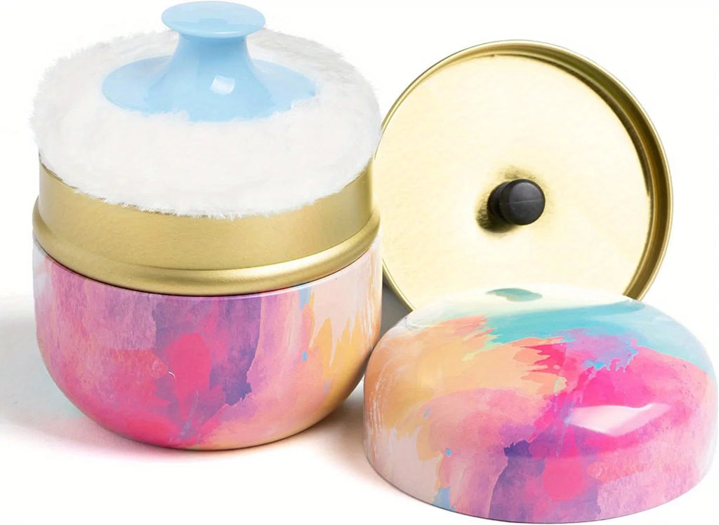 Makeup Puff and Powder Container for Body Dusting Powder Case with Puff fo Women Loose Powder Containers with Puff for Travel
