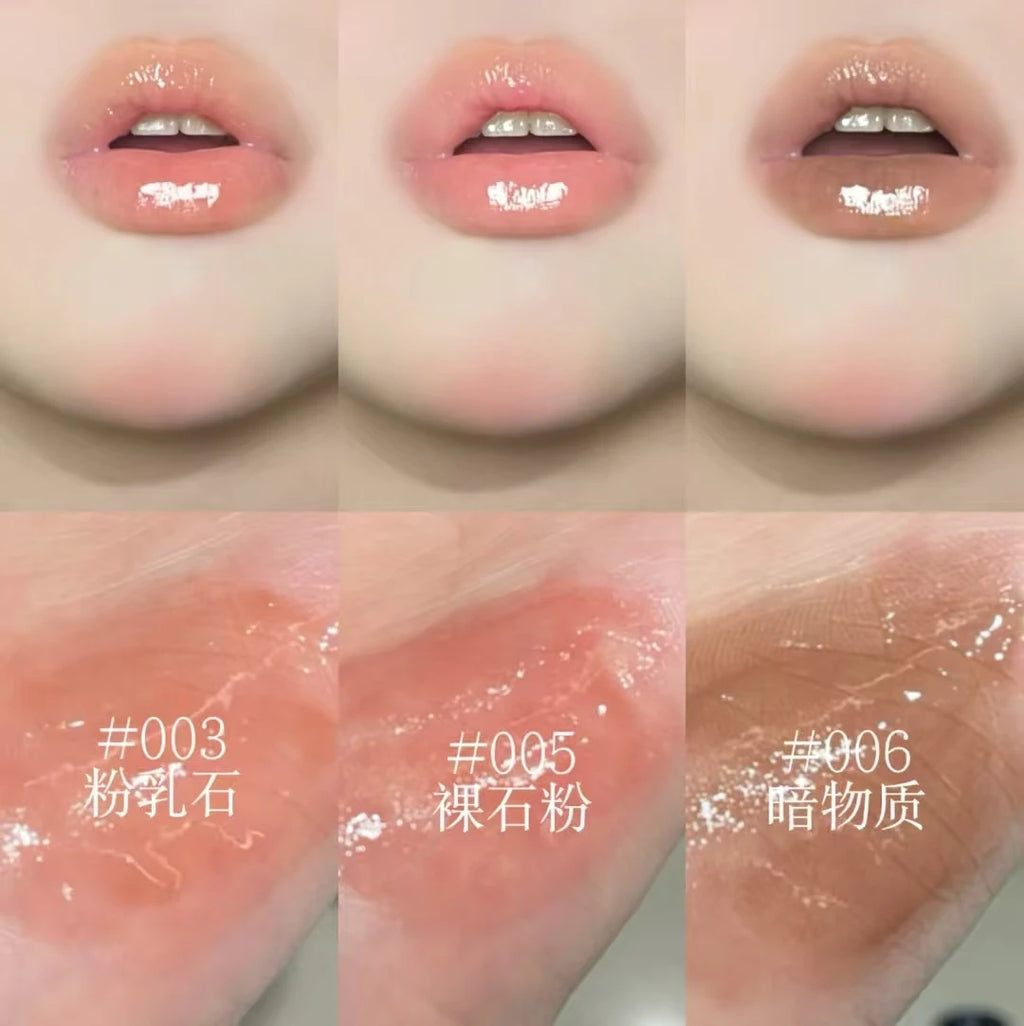 HYNTOOR Goth Lip Gloss Mirror Moist Nude Grey Black Silvery Fine Flash Low Saturation Lip Glaze Lasting Halloween Lip Makeup