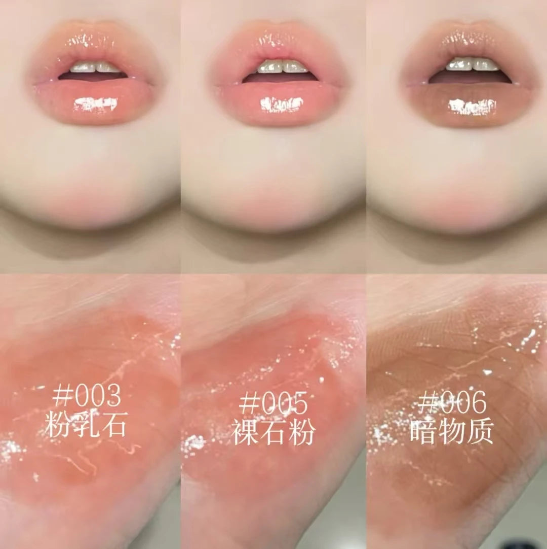 HYNTOOR Goth Lip Gloss Mirror Moist Nude Grey Black Silvery Fine Flash Low Saturation Lip Glaze Lasting Halloween Lip Makeup