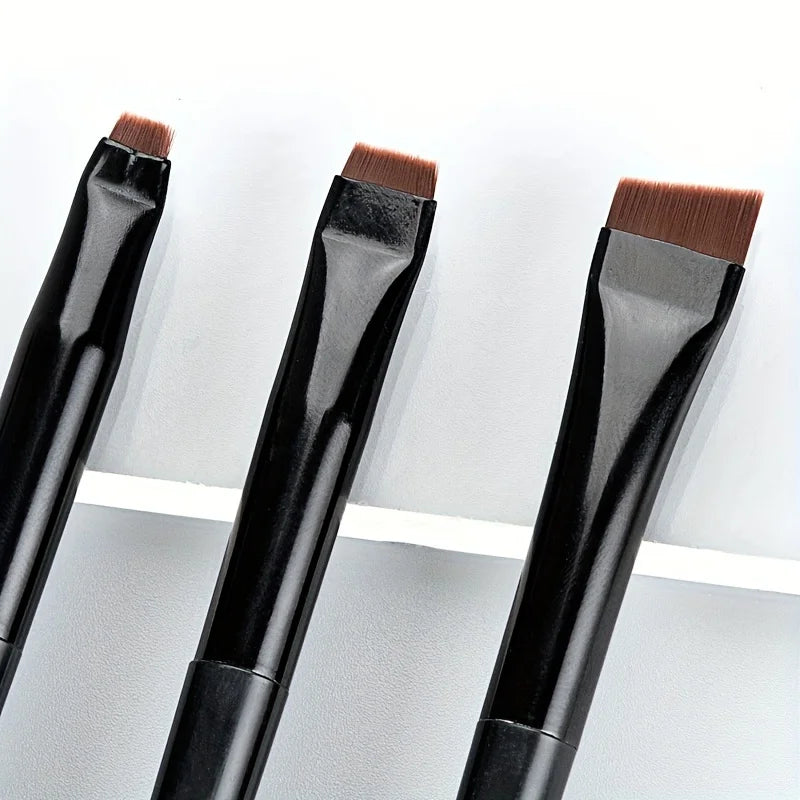 3pcs Makeup Brush Set, Blade Eyeliner Brush Fine Oblique Head Eyebrow Brush Outline Eyeliner Ultra-Thin Eye Shadow Brush Makeup