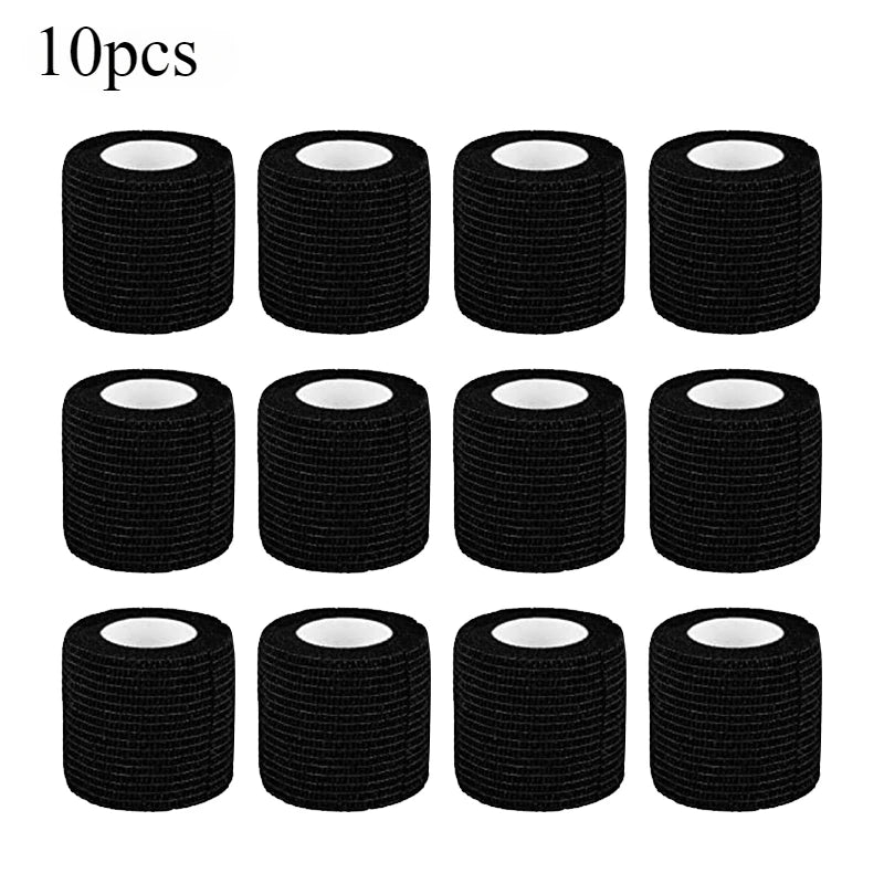 5/10/15/20 Black Tattoo Grip Bandage Cover Wraps Tapes Nonwoven Waterproof Self Adhesive Finger Protection Tattoo Accessories