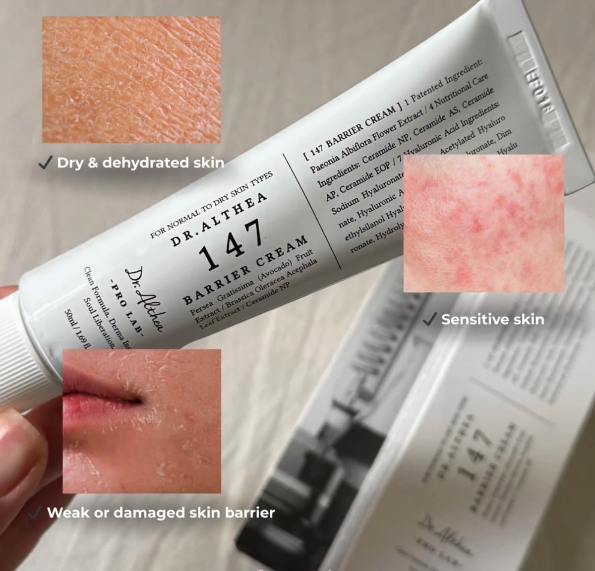Dr.Althea 147 Barrier Cream 345 Relief Cream Korean Original Facial Collagen Moisturizer Centella Asiatiea Hyaluronle Acid Cream
