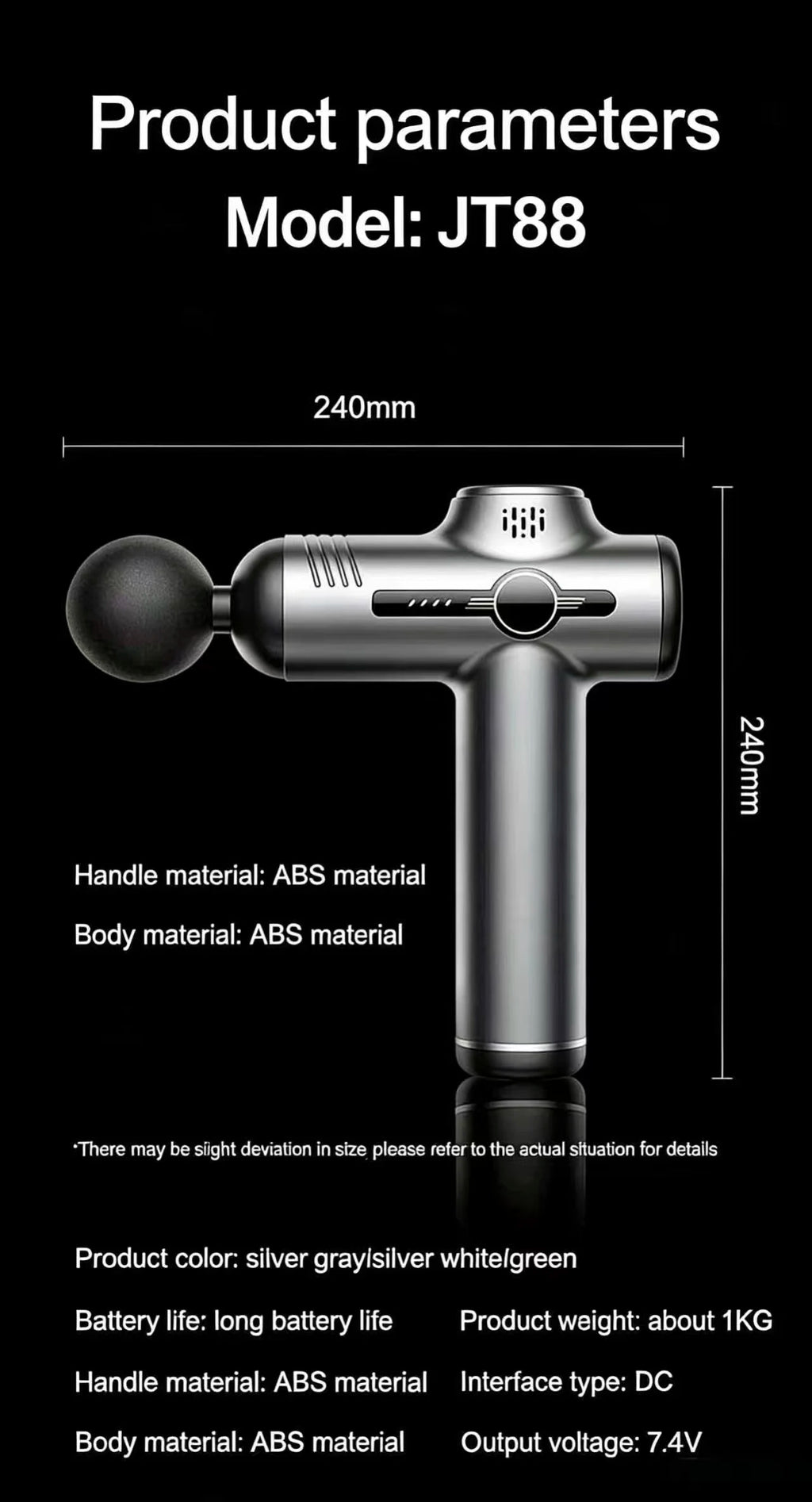 Portable Fascia Gun Vibration Massage Gun For Body Neck Back Deep Muscle Relaxation Fitness Slimming One Head