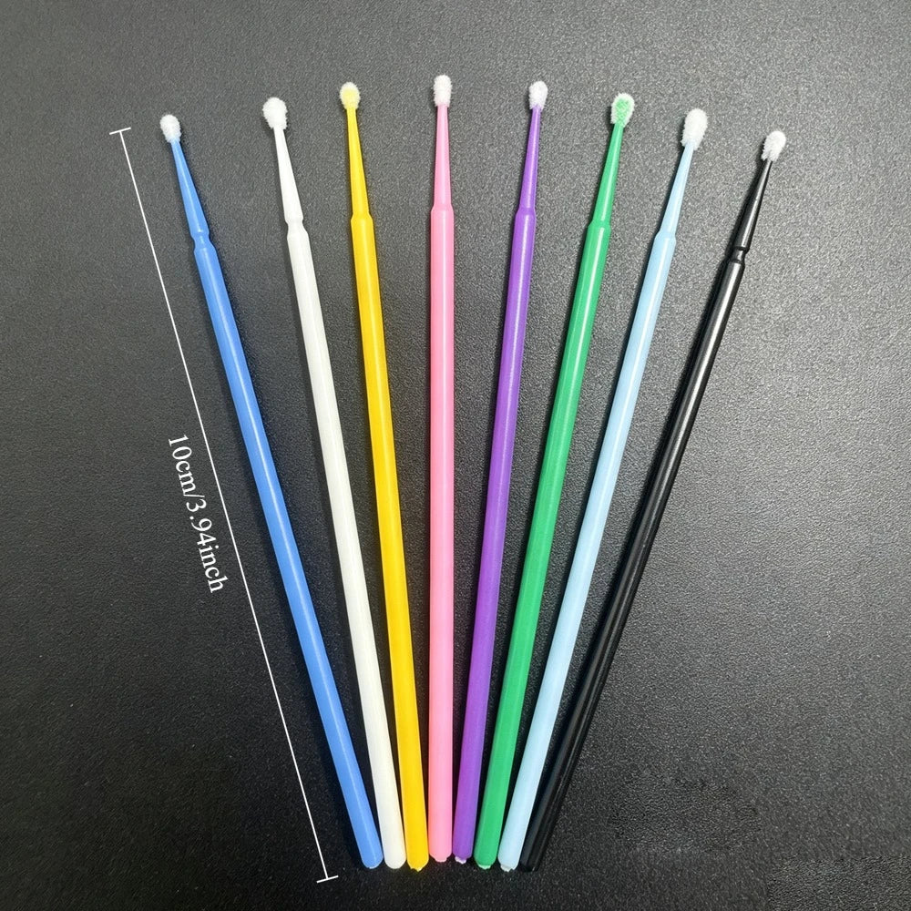 100Pcs Eyelash Cleaning Brush Lash Extension Micro Cotton Swab Individual Eyelashes Microbrush Beauty Makeup Clean Remover Tools