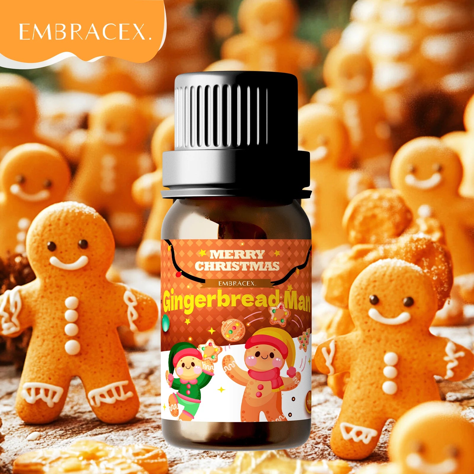 10ml Essential Oil Gingerbread Man for Diffuser DIY Projects Candle Making, Gift for Friends Christmas Gifts