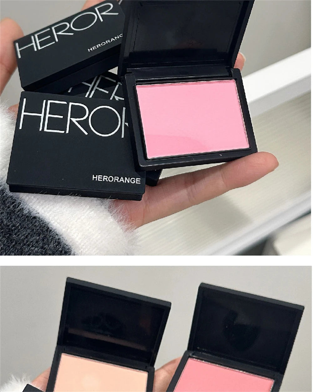 Monochrome Matte Blusher Palette Soft Silky Cheek Natural Facial Rouge Plate Lasting Nude Low Saturation Powder Blusher Disk