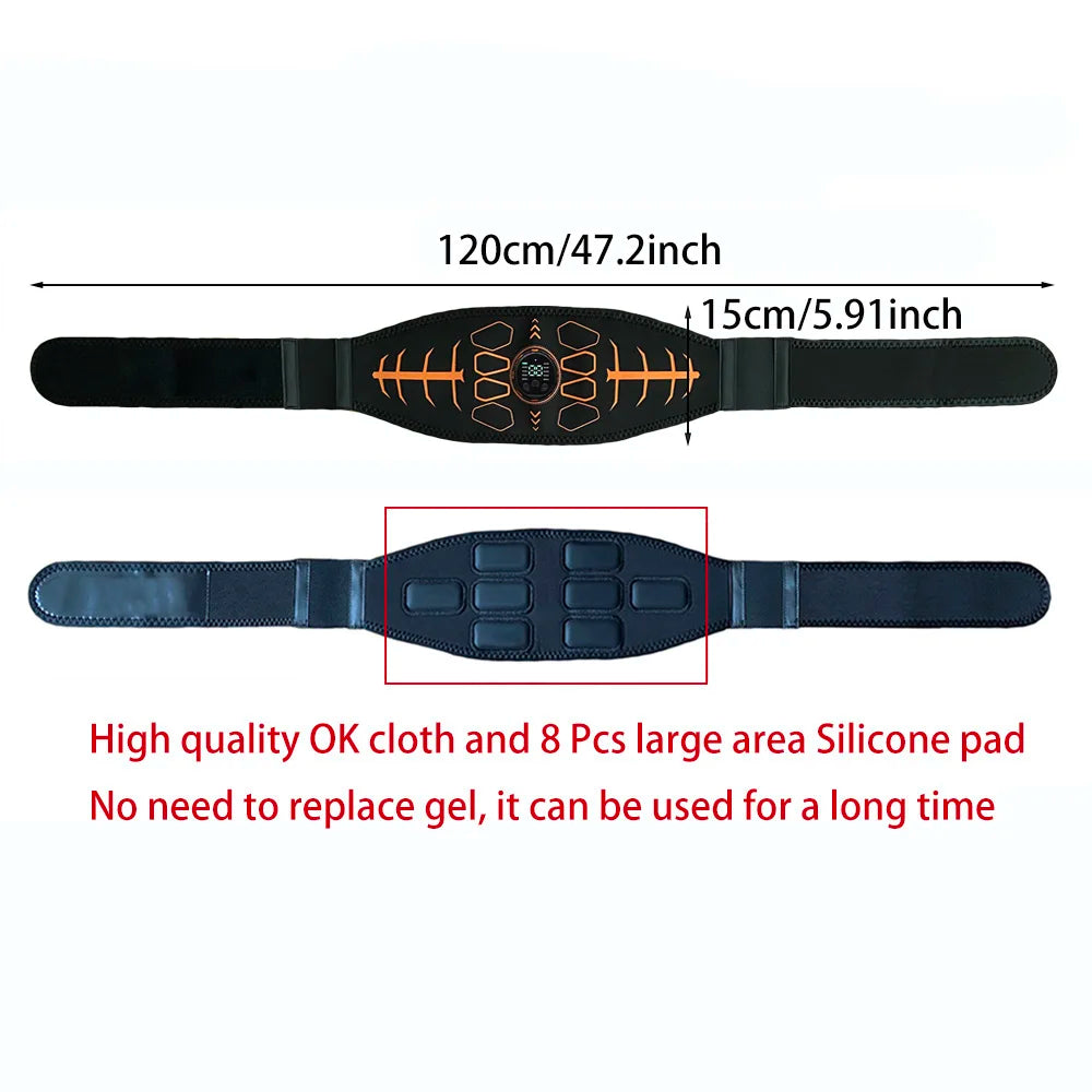 Smart Muscle Toner Abdominal Toning Belt Abs Trainer USB Recharge Body Massager Home Gym Training Fitness Equipment