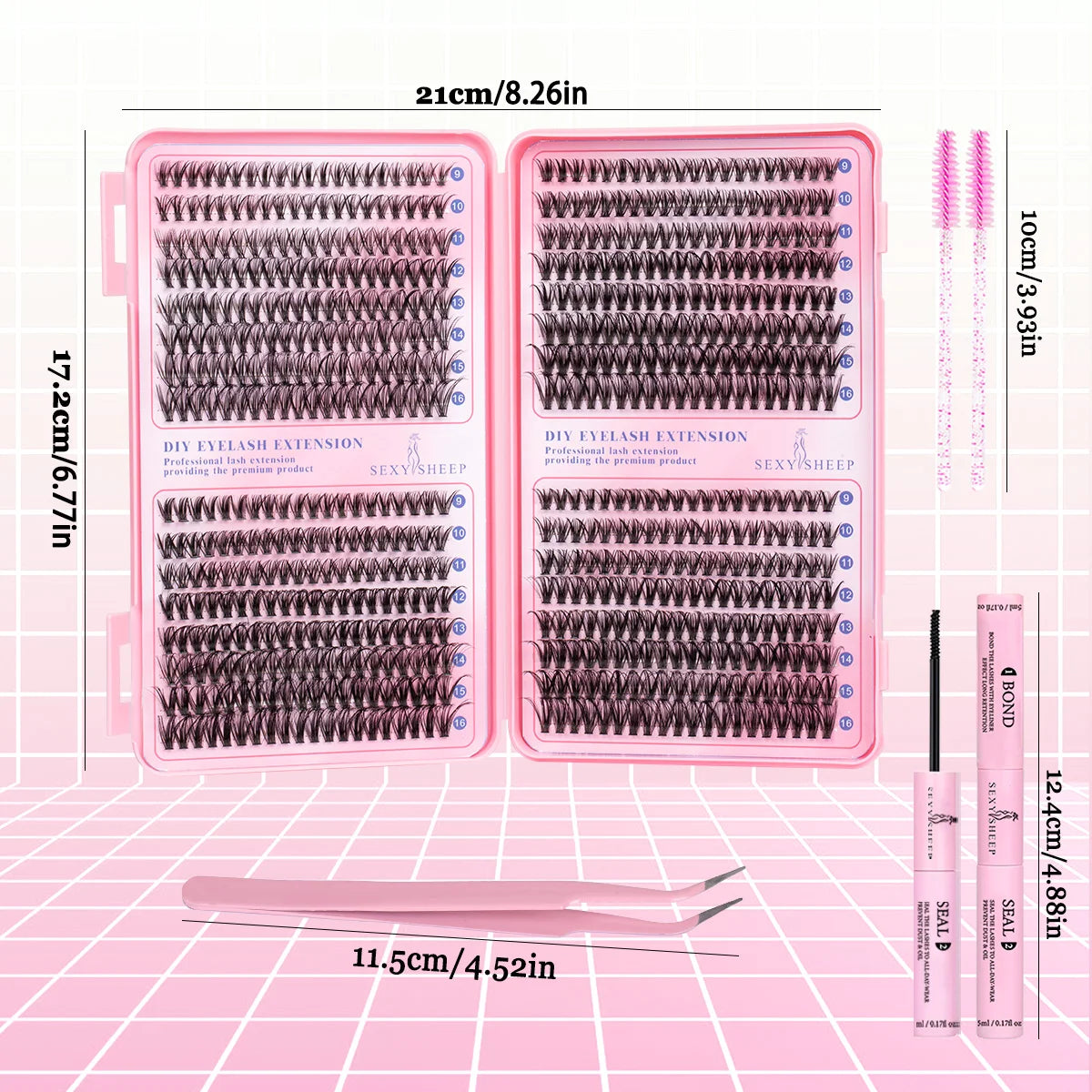 DIY Cluster Lashes Kit Individual Lashes 3D Faux Mink Lashes Wispy Eyelash Extension Soft Lashes Reuseable Makeup